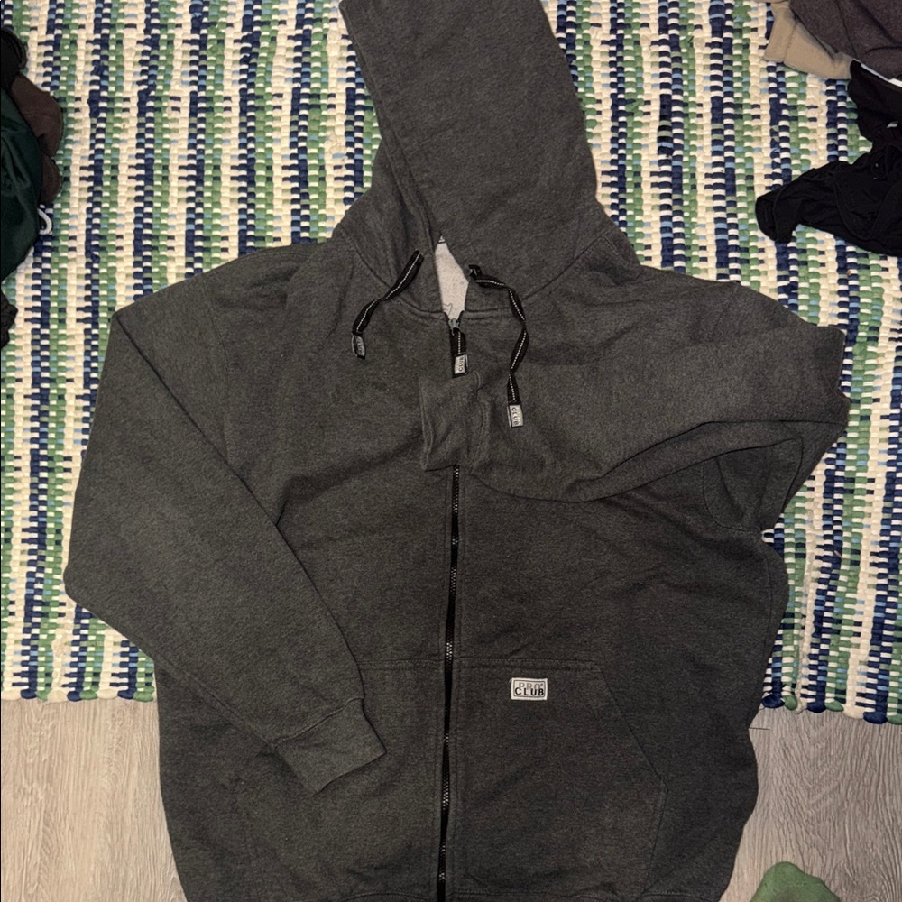 Men's Charcoal Zip-Up Hoodie